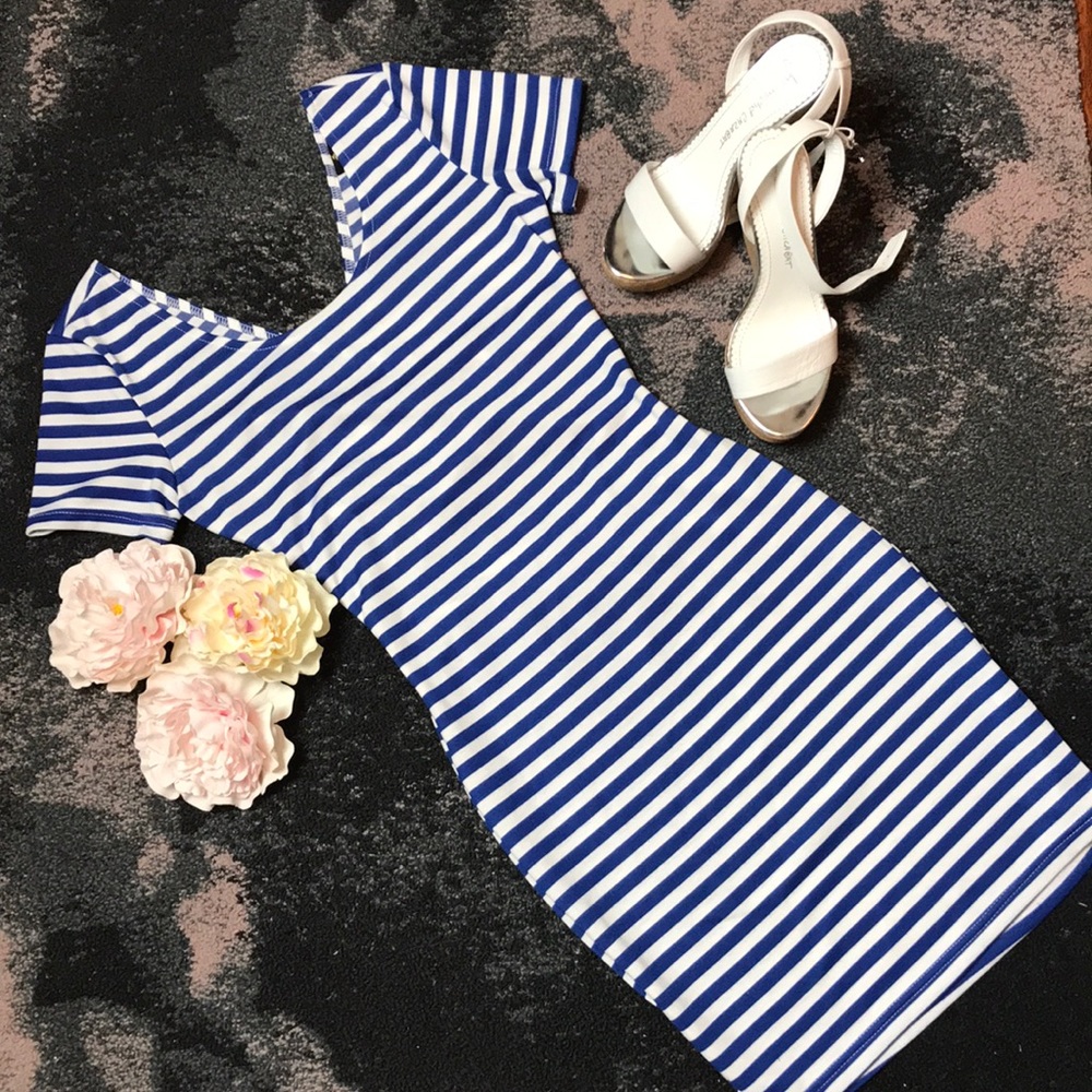 Blue & White Mini Dress